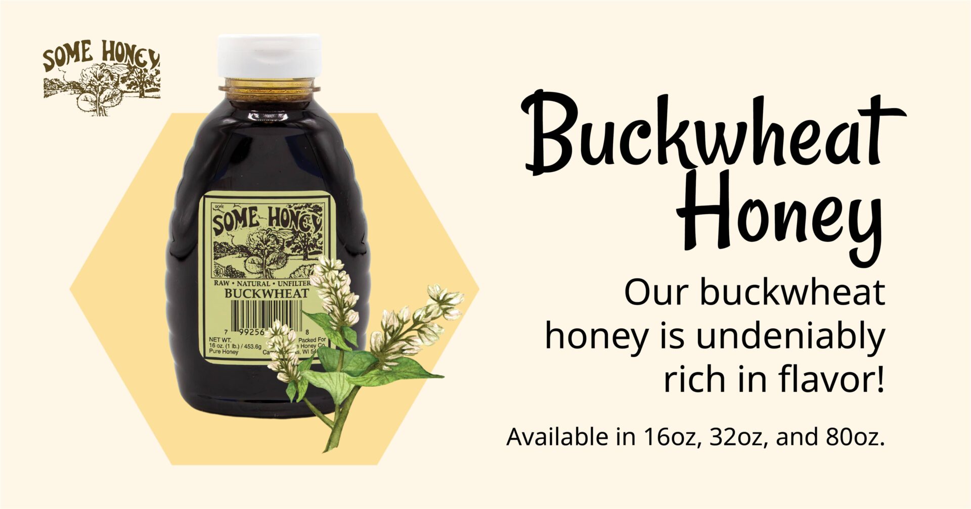 Buckwheat Honey Raw, Unfiltered, Grade A Honey Some Honey
