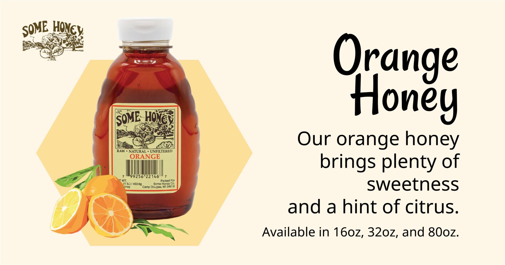 Orange Honey | Raw, Unfiltered, Grade A Honey | Some Honey