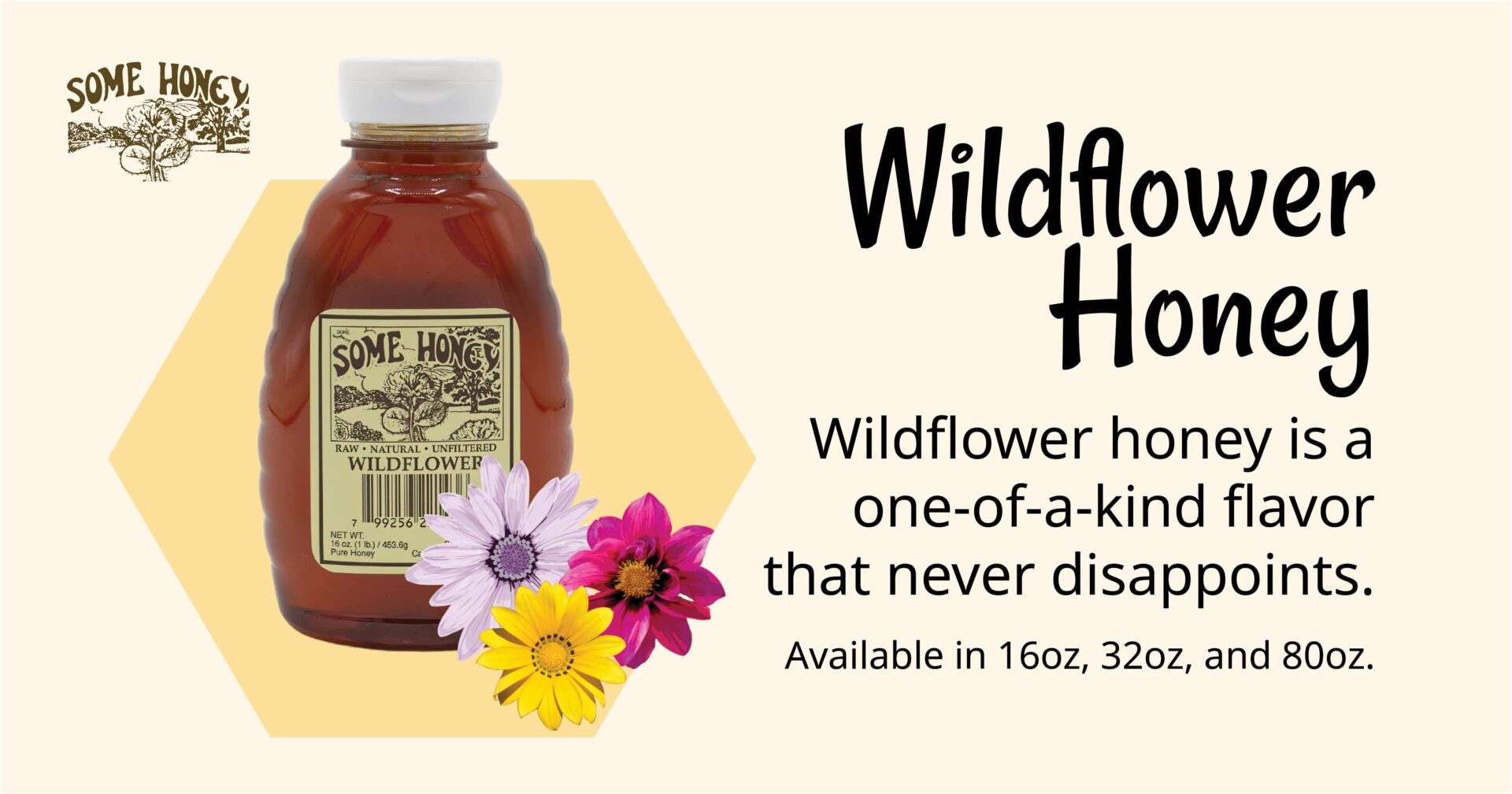 Wildflower Honey | Raw, Unfiltered, Grade A Honey | Some Honey